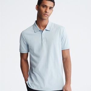 CALVIN KLEIN collared polo shirt in Celestial Blue